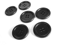 Black buttons 30mm - set of 6 wood buttons