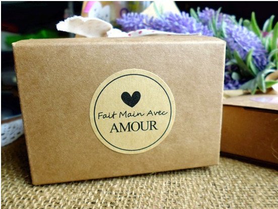 24 French Stickers - Fait Main Avec Amour