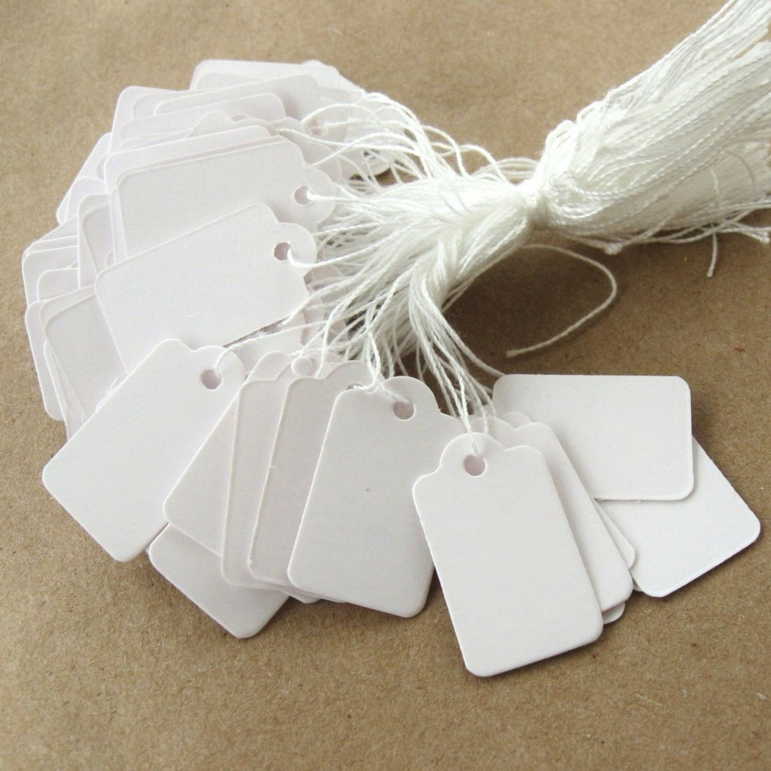 Petites étiquettes blanches rectangulaires - Ensemble de 100