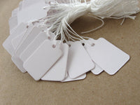 100 Jewelry price tags - Blank white rectangular tags