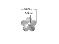 10 Flower bead caps hypoallergenic stainless steel 6mm beadcaps