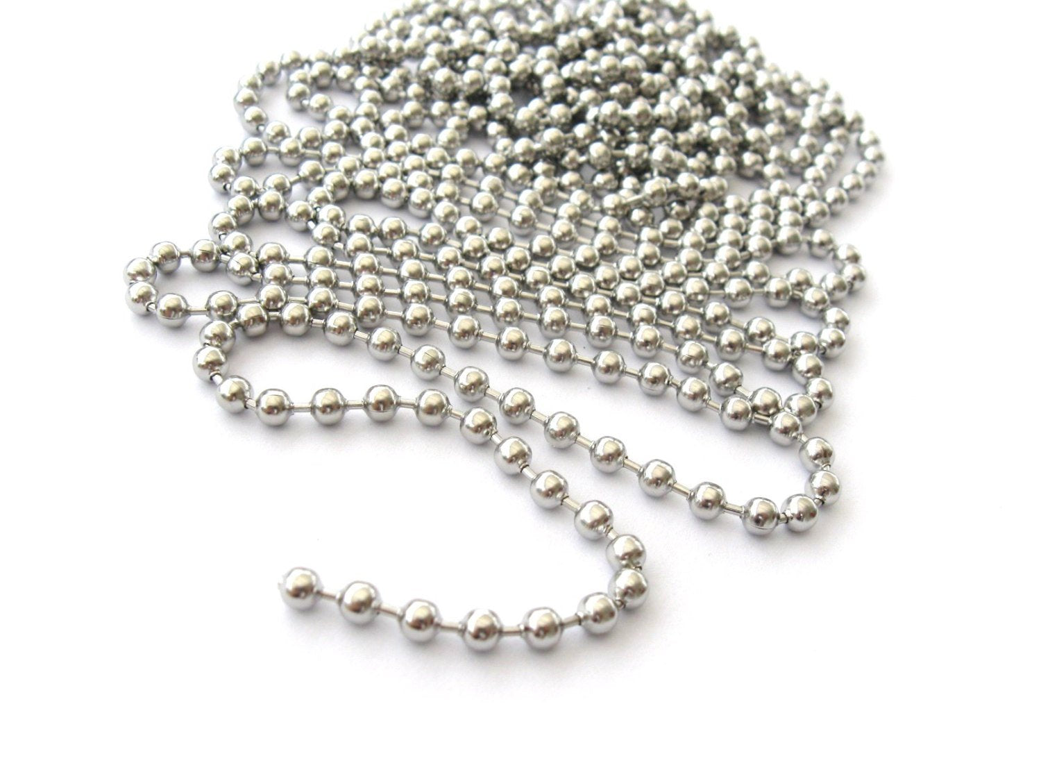 1 Big Stainless Steel Ball Chain 4mm - 2 meters
