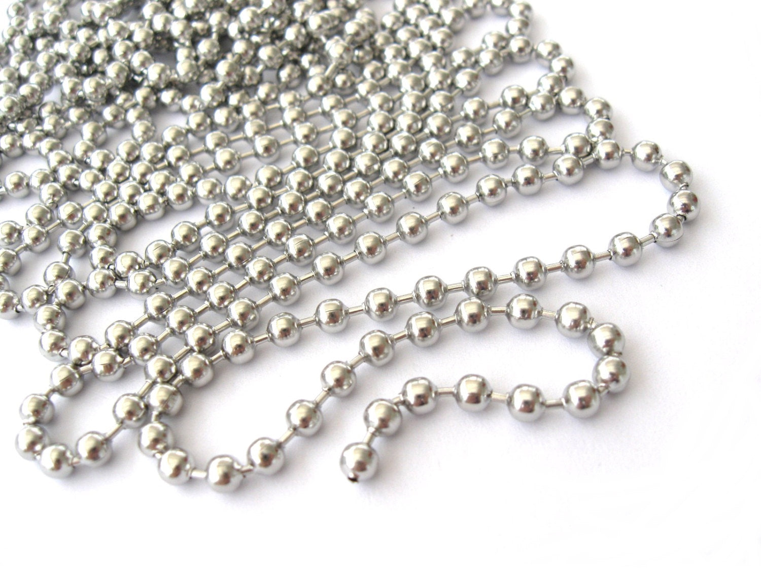 1 Big Stainless Steel Ball Chain 4mm - 2 meters