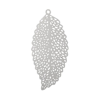 2 Filigree leaf pendant stainless steel hypoallergenic charms