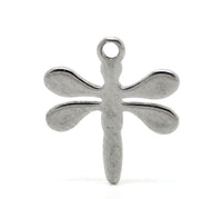 5 Dragongly charms stainless steel hypoallergenic charms