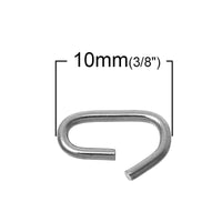 Anneau ovale argent hypoallergénique en acier inoxidable 7mm, 8mm ou 10mm, lot de 10pcs