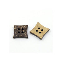 6 Boutons en bois de coco 14mm - Carré