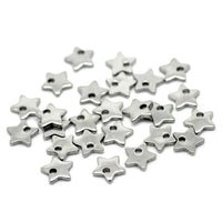 10 Tiny star charms stainless steel hypoallergenic charms