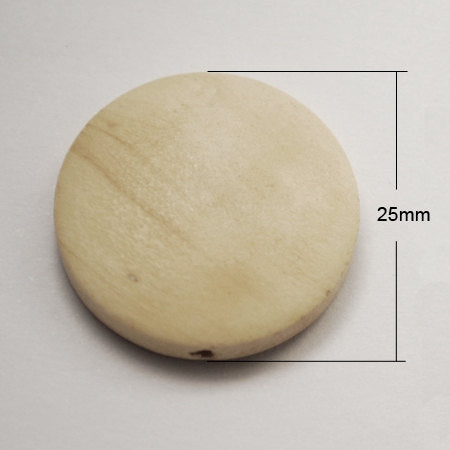 Perles de bois naturel en rondelle de 15mm, 20mm ou 25mm