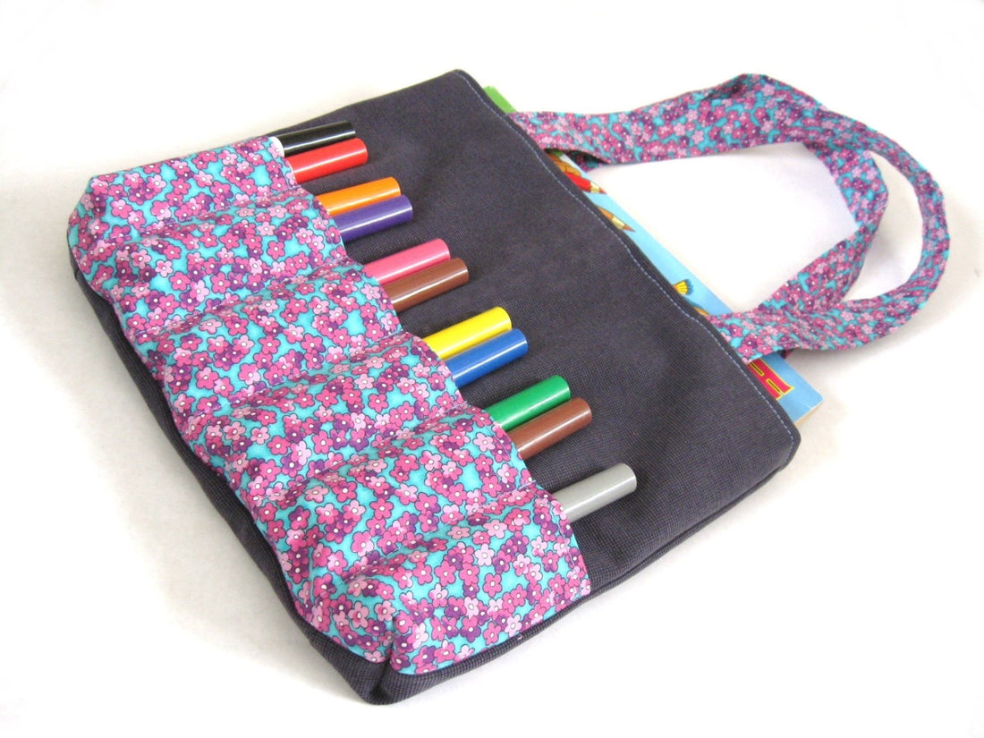 DIY Markers Bag Sewing Pattern - Art bag for children tutorial PDF download ePattern