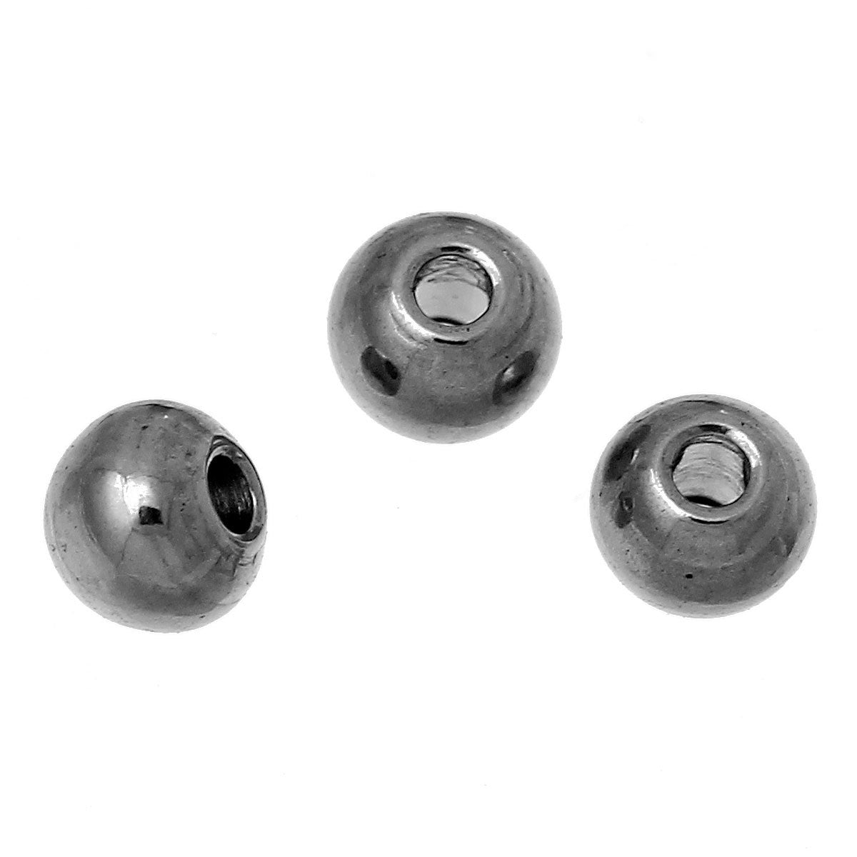 50 Perles 3mm en acier inoxydable hypoallergénique