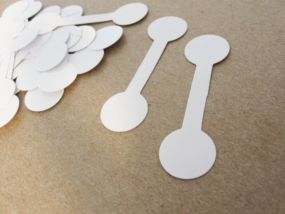 Petites étiquettes autocollantes blanches - Ensemble de 50