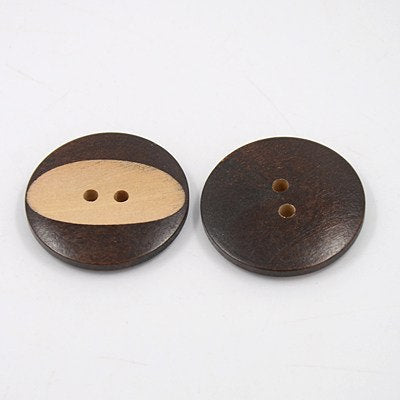Carved Wooden Sewing Buttons 30mm - set of 6 wood buttons