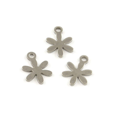 5 Flower charms stainless steel hypoallergenic charms