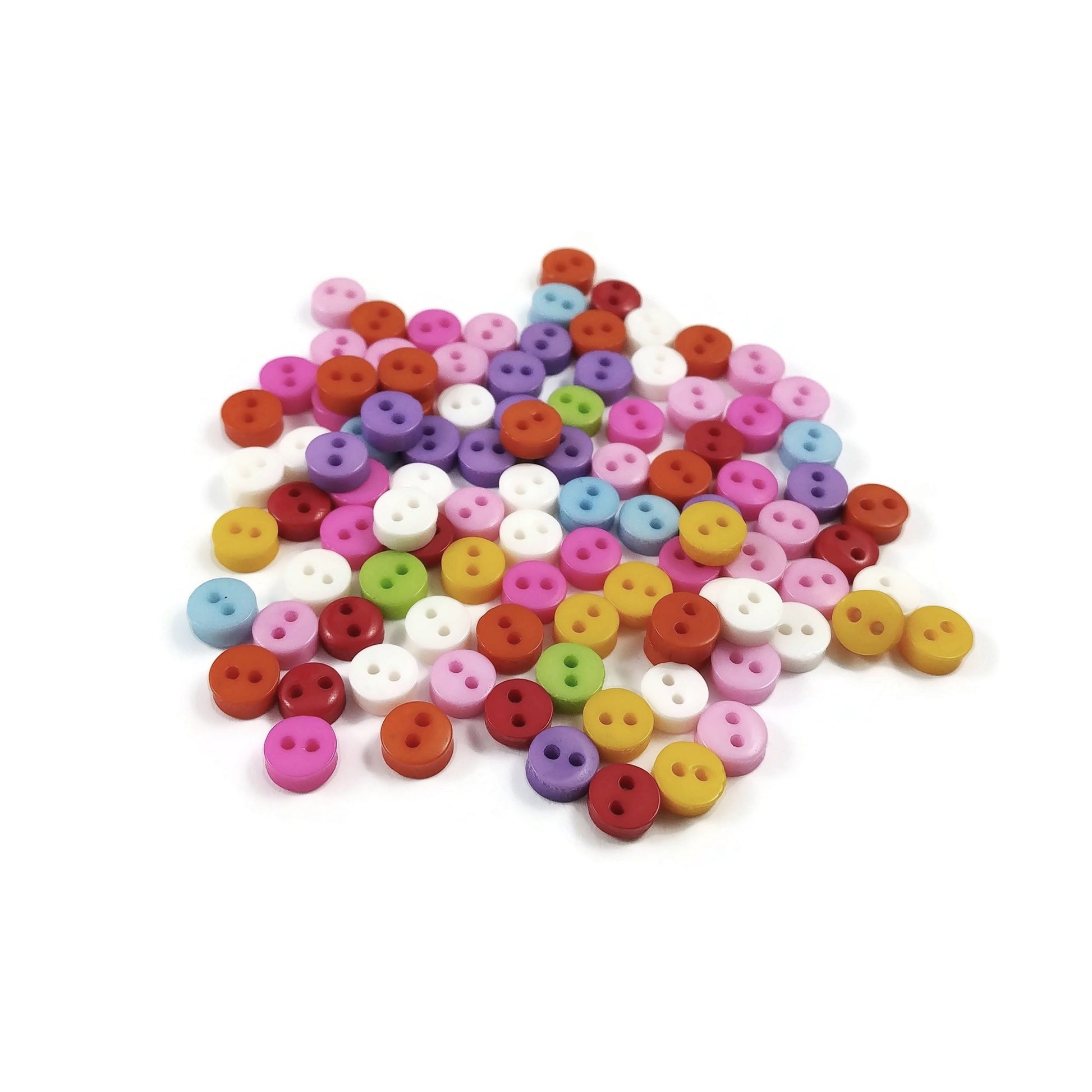 Mini mixed bright colors buttons - Bulk plastic sewing buttons 6mm