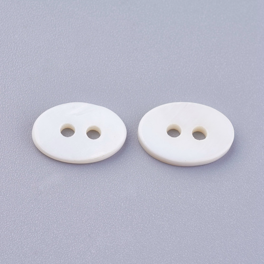 Oval MOP buttons - Mother of Pearl Shell Buttons 12mm - set of 6