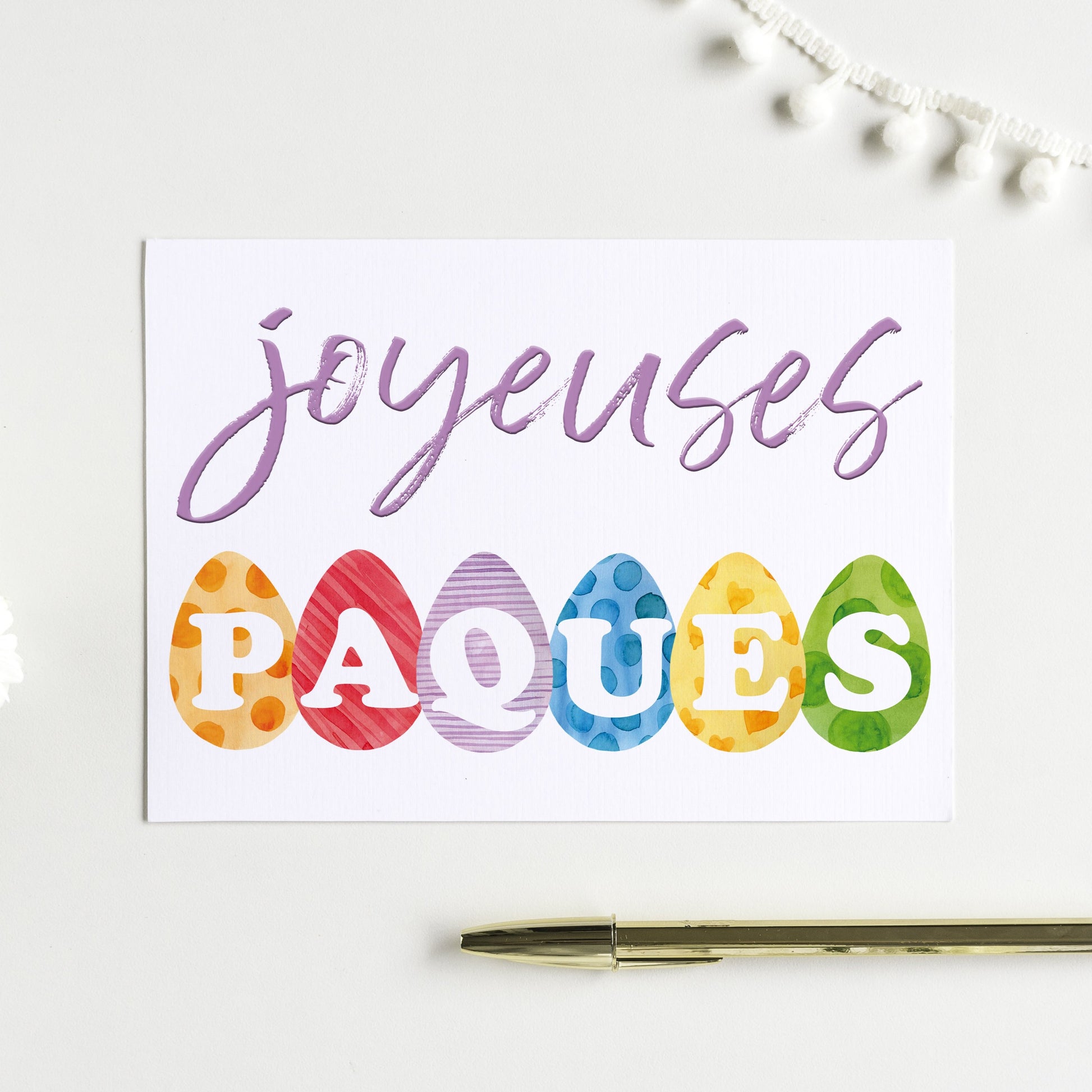 Carte JOYEUSES PAQUES cocos - Carte de Pâques à imprimer - Téléchargement instantané