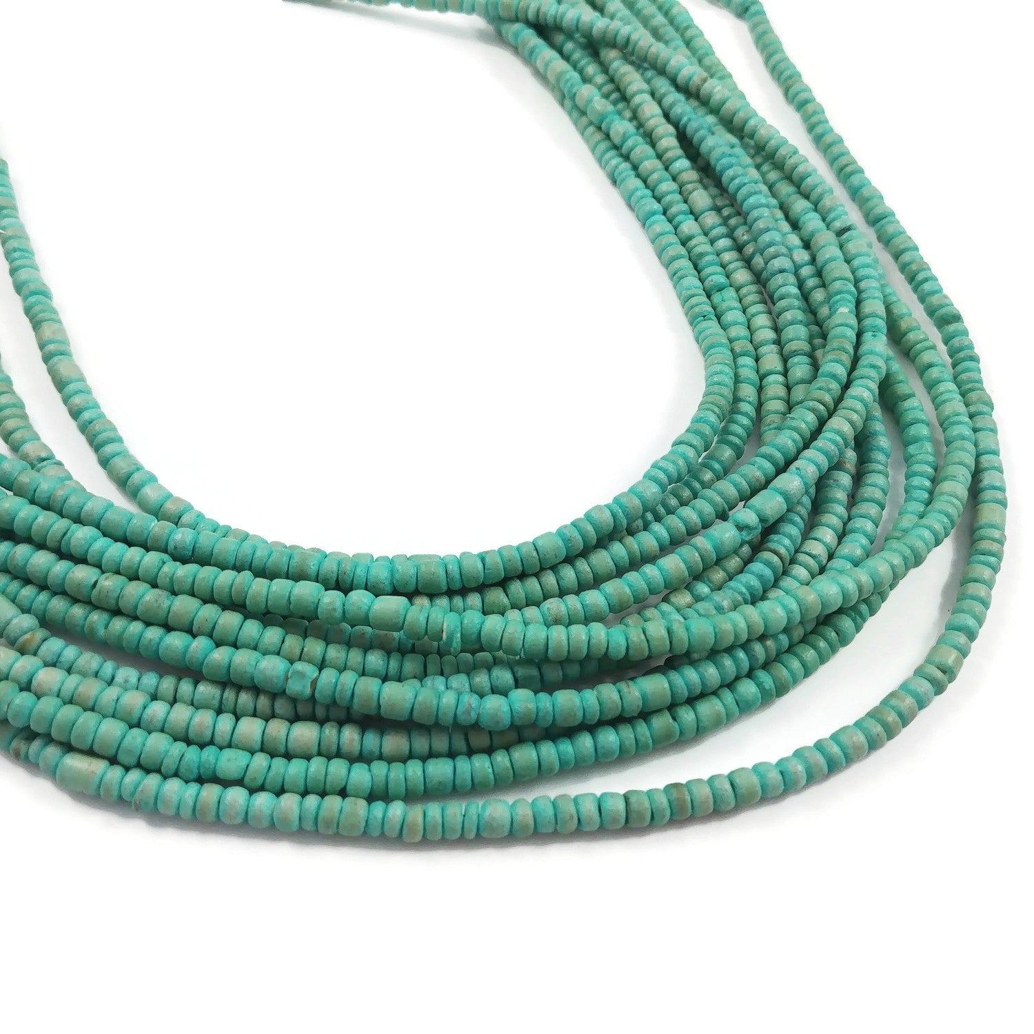 Petites perles de bois de coco de 3mm, Couleur au choix
